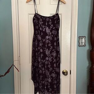 90’s Vintage City Triangles Floral Spaghetti Strap Midi Dress